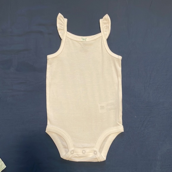 Carter’s green floral flutter sleeve top and diaper cover set 3 piece - Picture 5 of 7